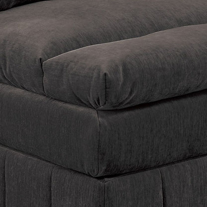 Luna 35 Inch Modular Armless Chair, 3 Layer Plush Cushion Seat, Dark Gray - View 3