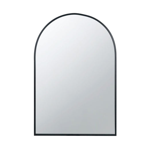 Cod 36 Inch Wall Mounted Mirror, Wide Arched Design Black Metal Frame