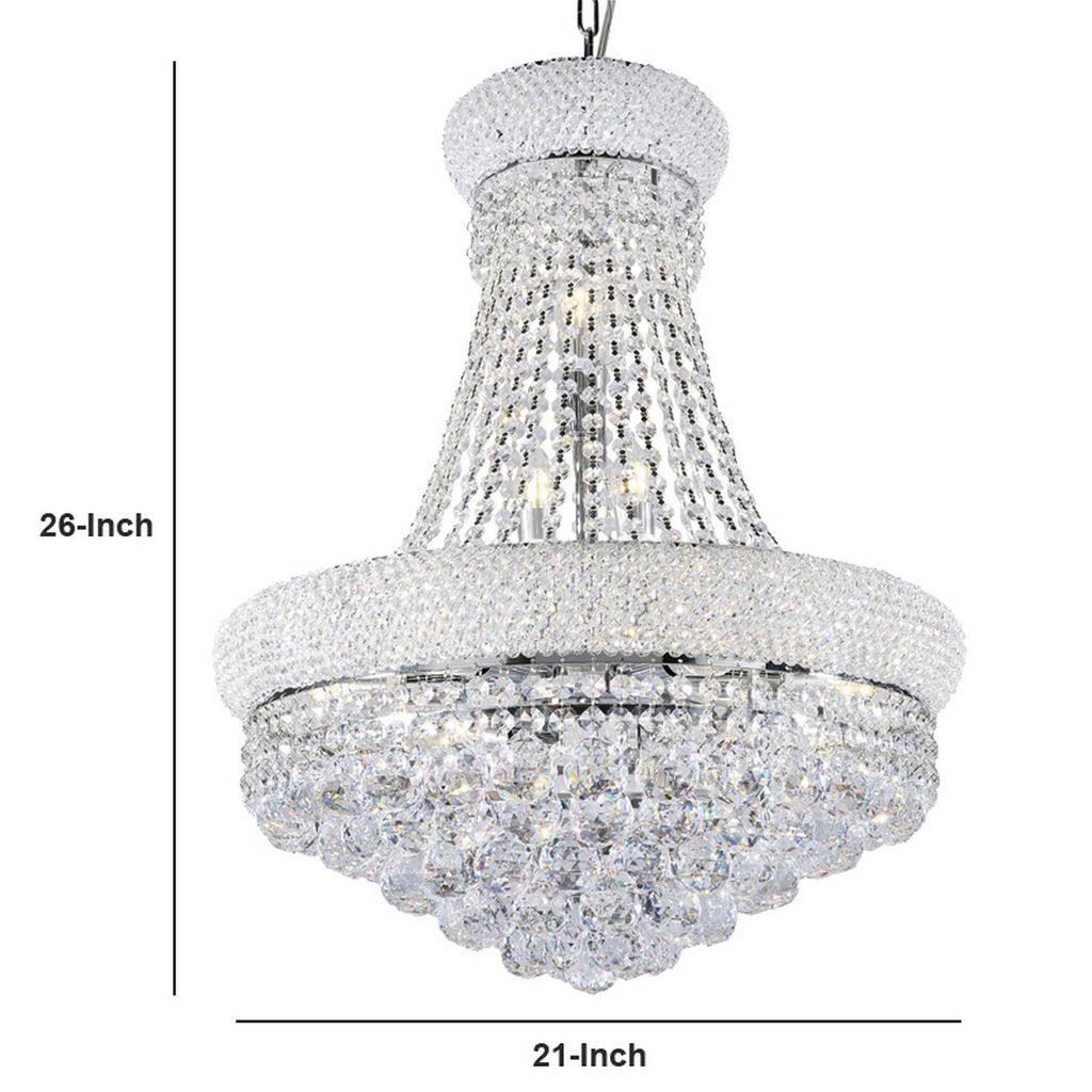 Crystal Ceiling Lamp with Chandelier Design Body, Clear - View 6