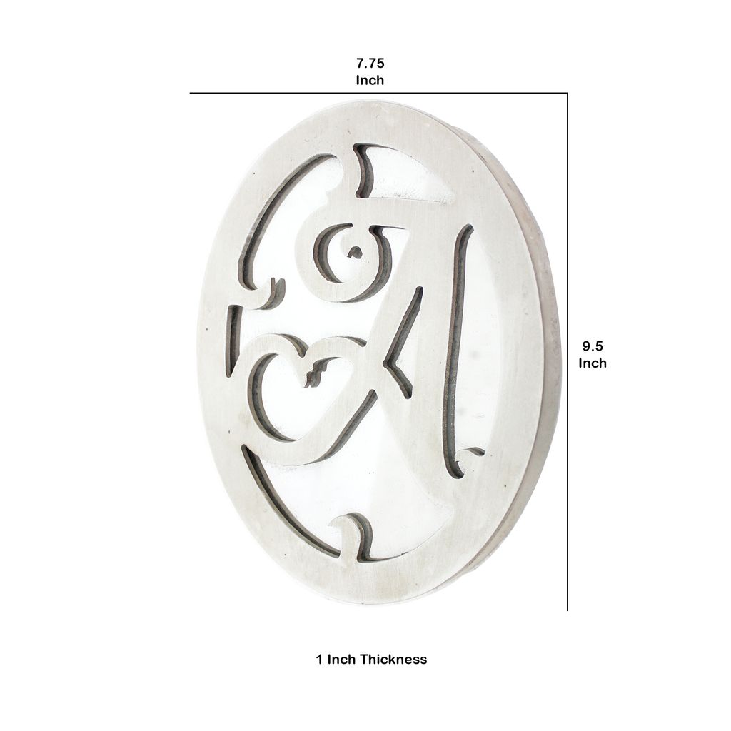 Set of 2 Wooden Oval Frame Wall Monogram with A Letter, White - View 6
