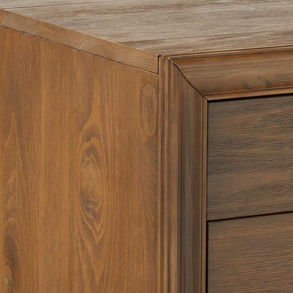 Traditional Style 3 Drawers Wood Nightstand By Inverness, Brown - View 4