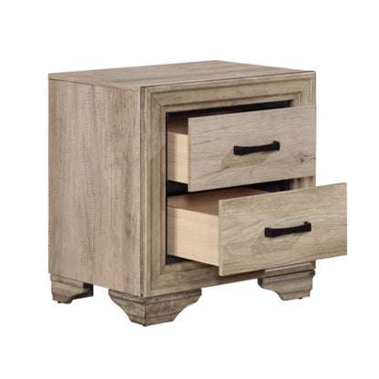 Wooden Night Stand With 2 Drawers In Brown - View 4