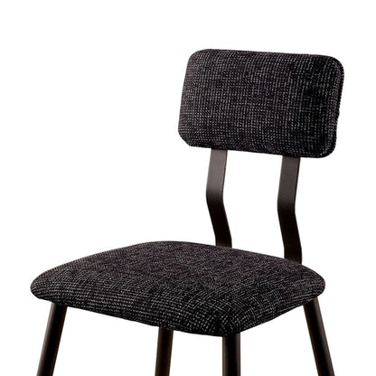 Fabric Counter Height Chairs with Angled Metal Legs, Set of 2, Black - View 5