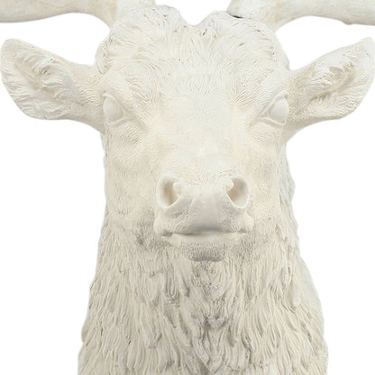 Magnesia Deer Head Wall Accent, White - View 3