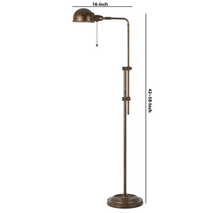 Adjustable Height Metal Pharmacy Lamp with Pull Chain Switch, Bronze - View 6