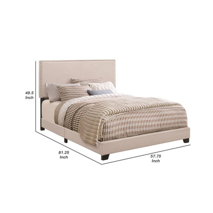 Ivory Upholstered Full Bed - View 6