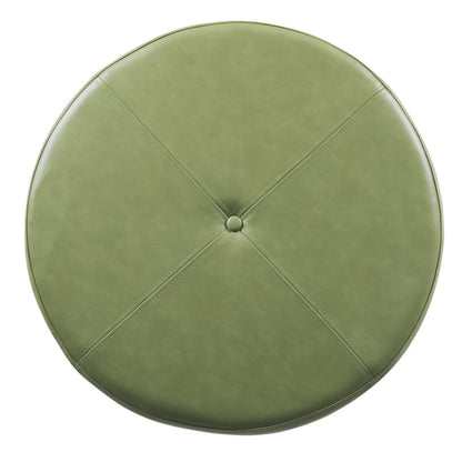 Leatherette Upholstered Wooden Ottoman with Single Button Tufted Lift Top Storage, Green, Large - View 5