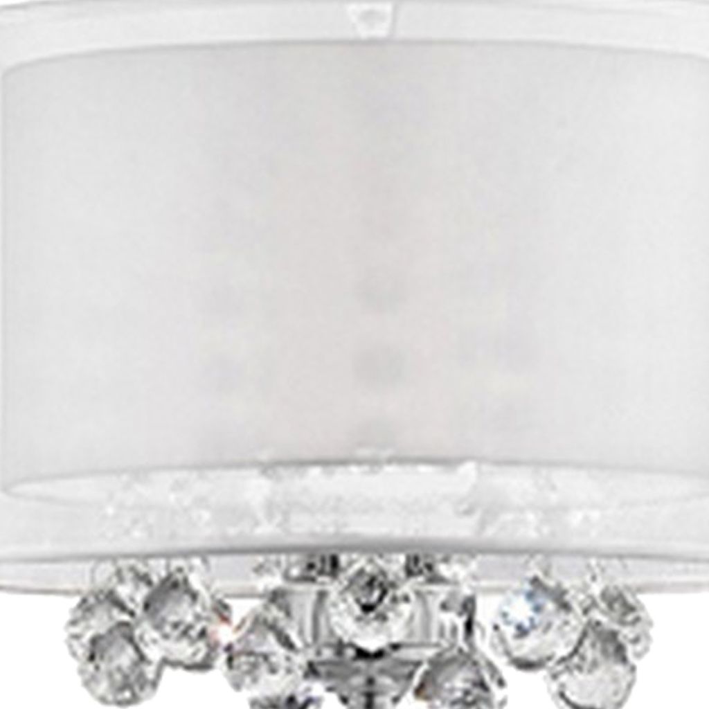 Twisted Crystal Accent Floor Lamp with Dual Fabric Shade, Clear - View 4
