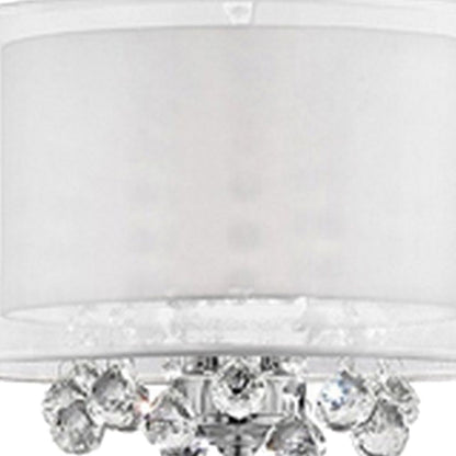 Twisted Crystal Accent Floor Lamp with Dual Fabric Shade, Clear - View 4