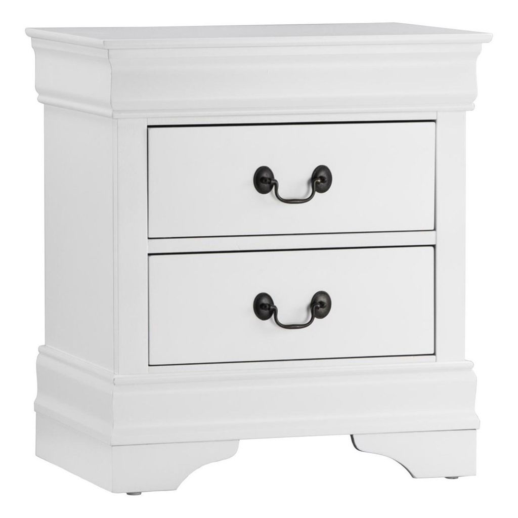 Wooden Night Stand With 2 Spacious Drawers White - View 7