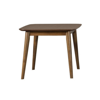 3 Piece Rectangular Coffee and Square End Table Set, Rich Walnut Brown Wood - View 3