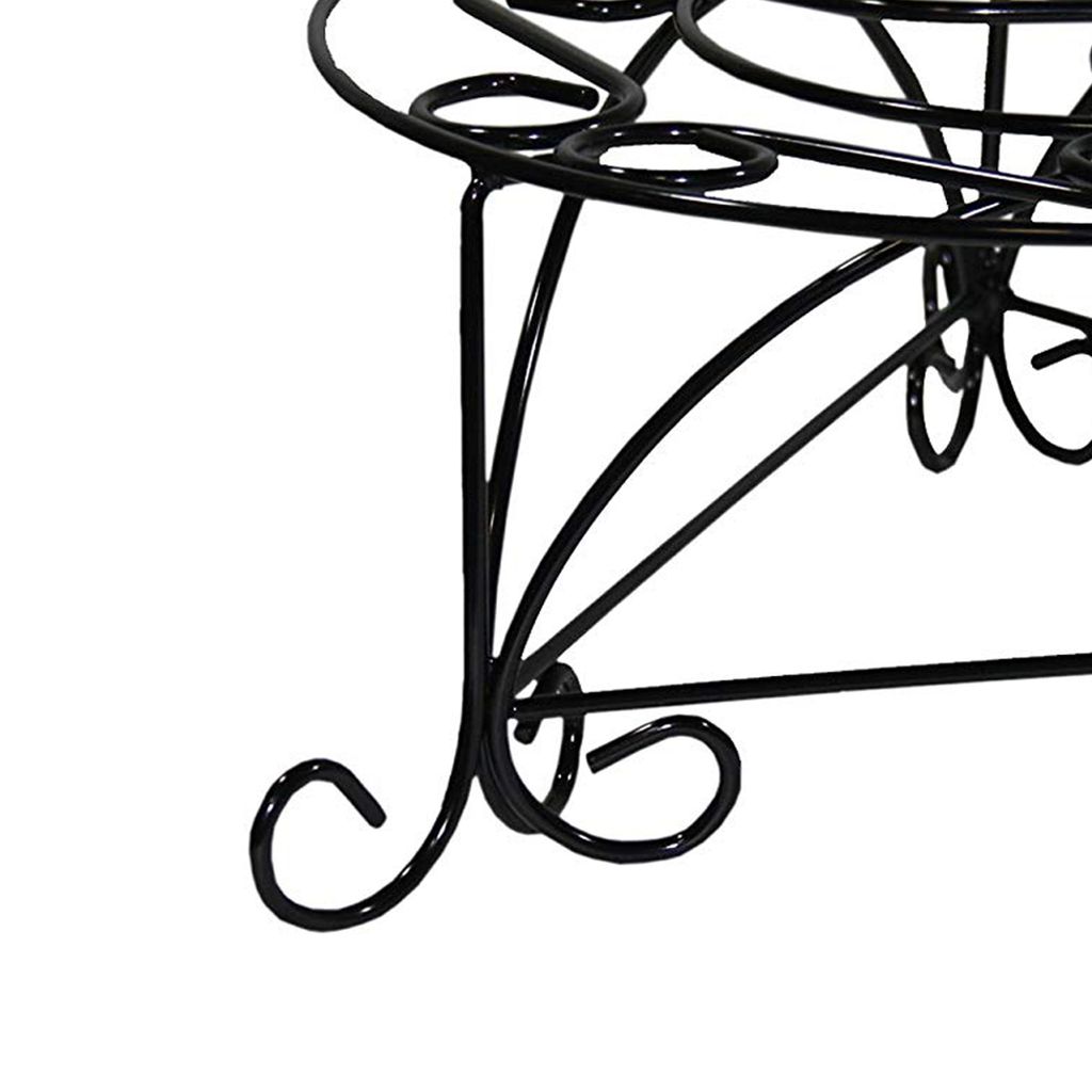 Swirl Mosaic Iron Frame Plant Stand, Glossy Black - View 4