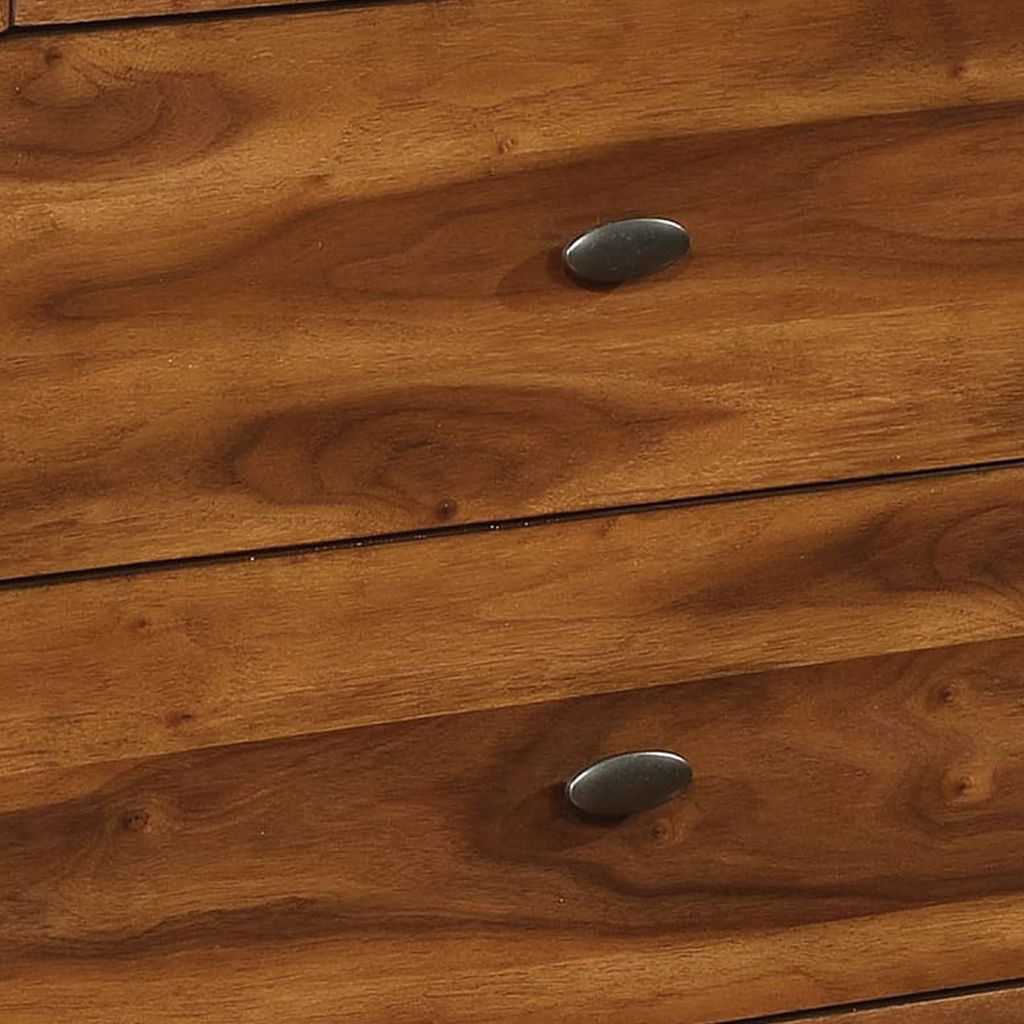 Wooden Nightstand with 2 Drawers, Dark Walnut Brown - View 2