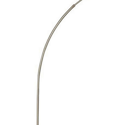 Floor Lamp with Arched Extendable Neck and Marble Base, Silver - View 4