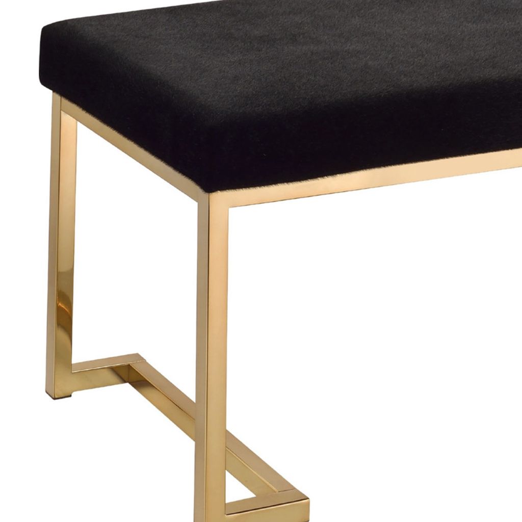 Astonishing Bench, Black Fabric & Gold - View 3