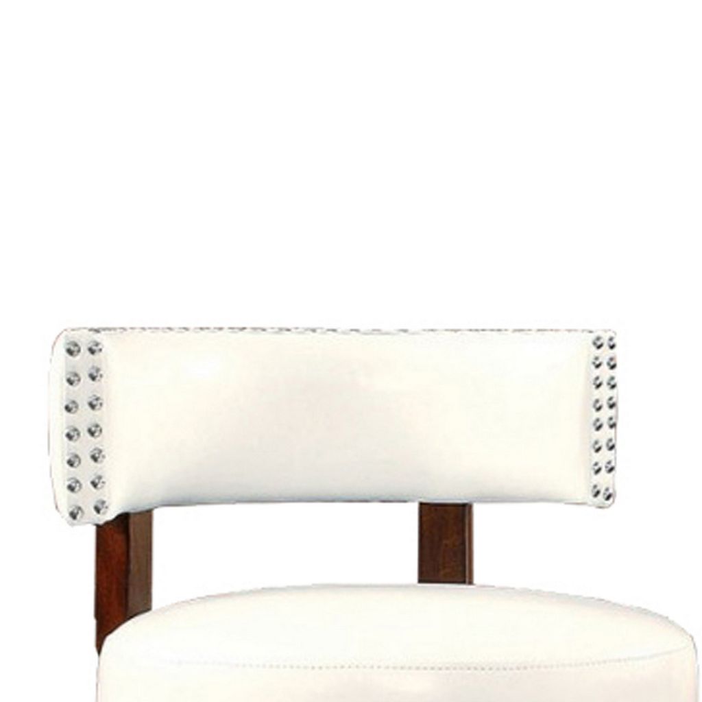 Shirley Contemporary 29" Barstool With pu Cushion, White Finish, Set of 2 - View 3
