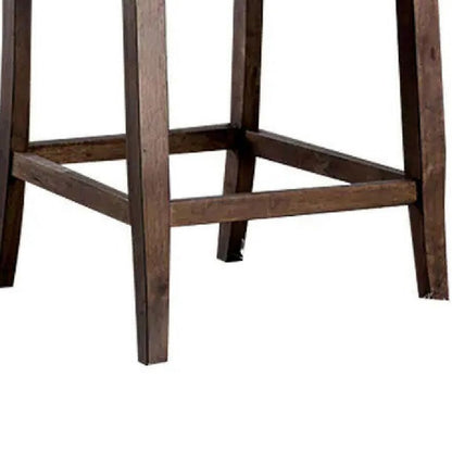 Wooden Fabric Upholstered Counter Height Chair, Cream And Brown, Pack Of Two - View 5