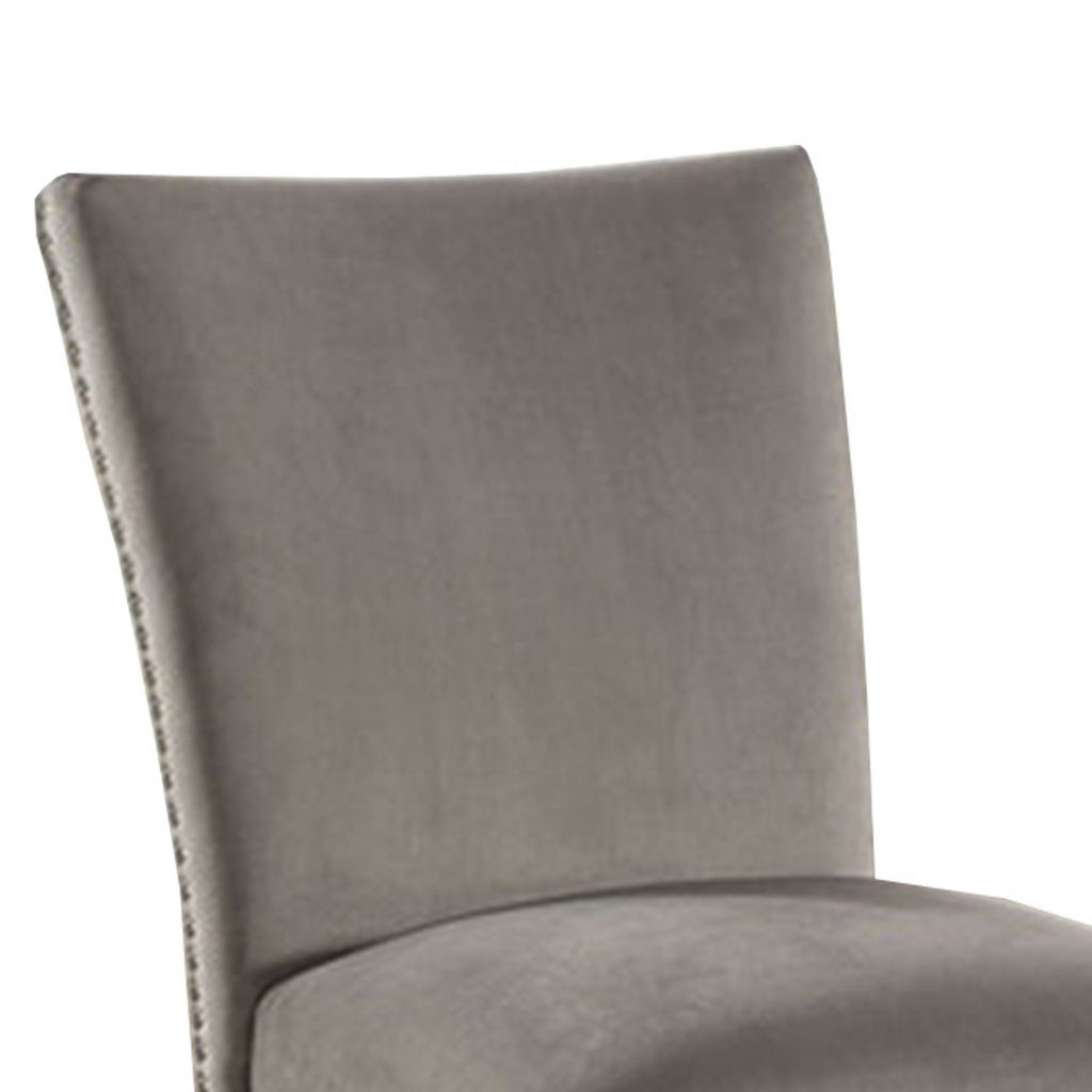 Counter Height Side Chair with Padded Seating, Set of 2, Gray - View 2