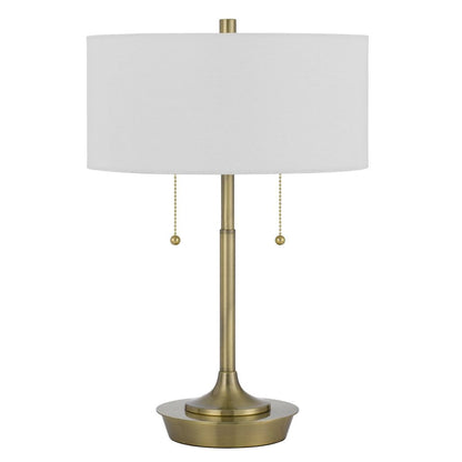 20 Inch Metal Table Lamp with Pull Chain Switch, Brass