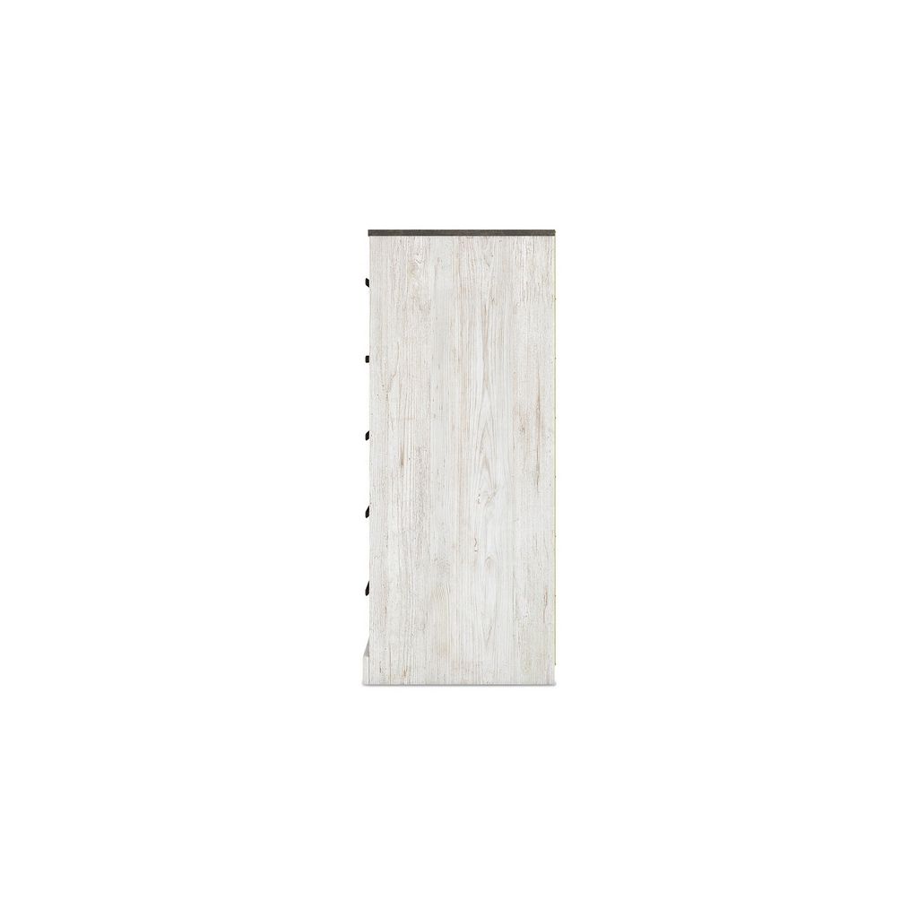 Wisp 46 Inch Tall Dresser Chest, 5 Drawers, Rustic Smooth White Finish - View 4