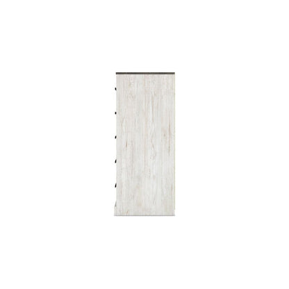 Wisp 46 Inch Tall Dresser Chest, 5 Drawers, Rustic Smooth White Finish - View 4