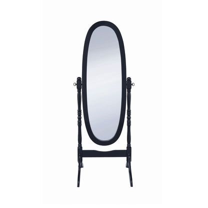 Aesthetically Charmed Oval Shaped Cheval Mirror, Black - View 3