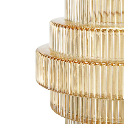 Rae Set of 2 Glass Vases, Geometric Round, Amber Yellow and Clear Finish - View 3