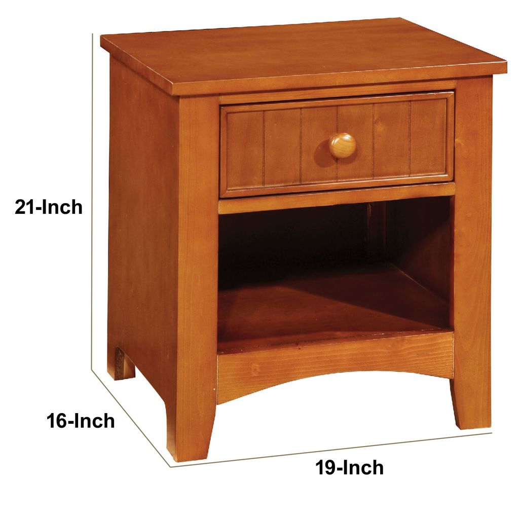Omnus Wood Night Stand, Oak Finish - View 6