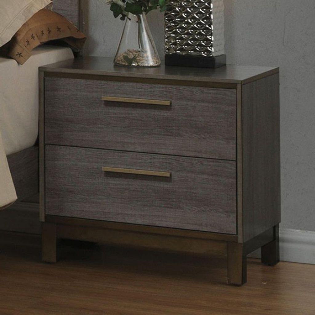 Manvel Contemporary Style Night Stand, Antique Gray - View 2