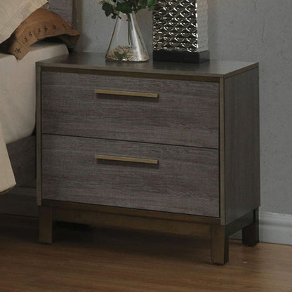 Manvel Contemporary Style Night Stand, Antique Gray - View 2