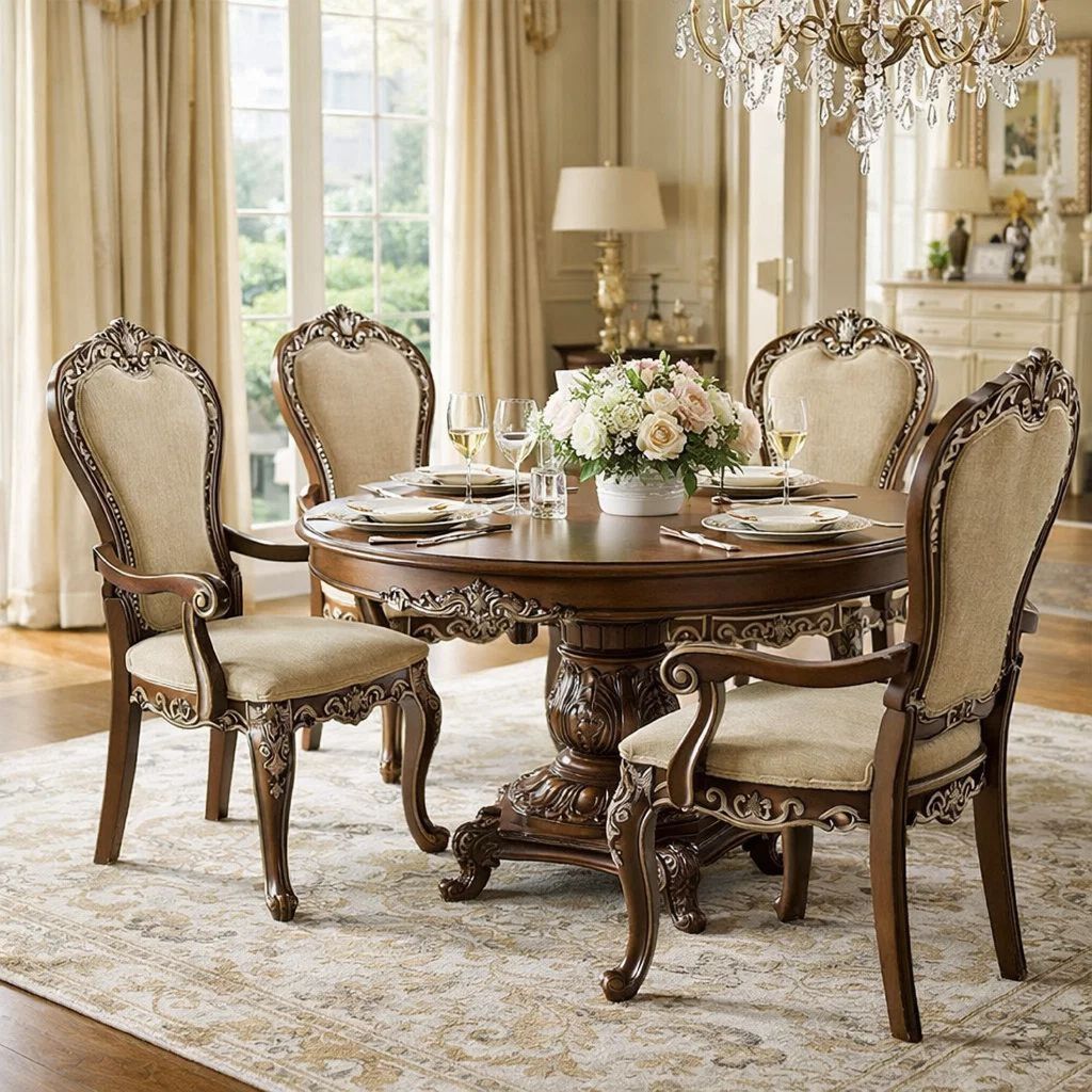24 Inch Classic Upholstered Armchair, Scrolled Details, Nailhead, Brown - View 7