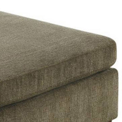 37 Inches Fabric Upholstered Wooden Ottoman, Taupe Brown - View 4