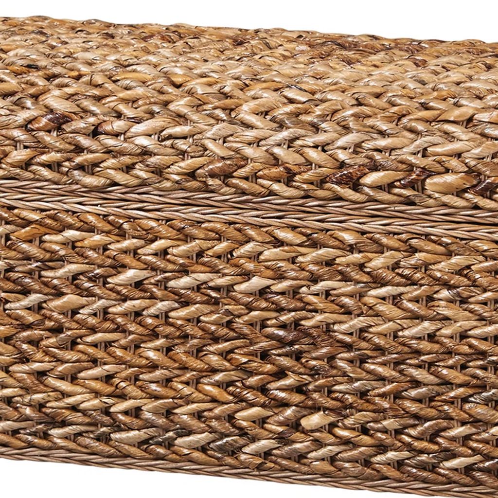 Modern Wood & Woven Abaca Trunk, Rustic Brown - View 4