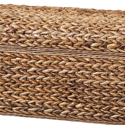 Modern Wood & Woven Abaca Trunk, Rustic Brown - View 4