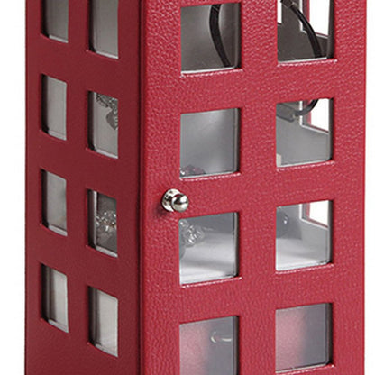 Telephone Booth Jewelry Box with 2 Drawers, Burgundy Red - View 3