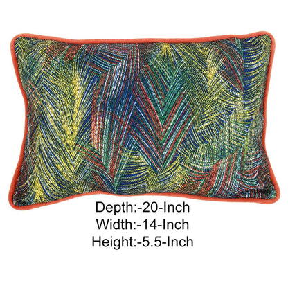 20 X 14 Inch Fabric Pillow with Abstract Art Details, Multicolor - View 5