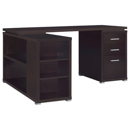 Contemporary Style Wooden Office Desk, Brown - View 5
