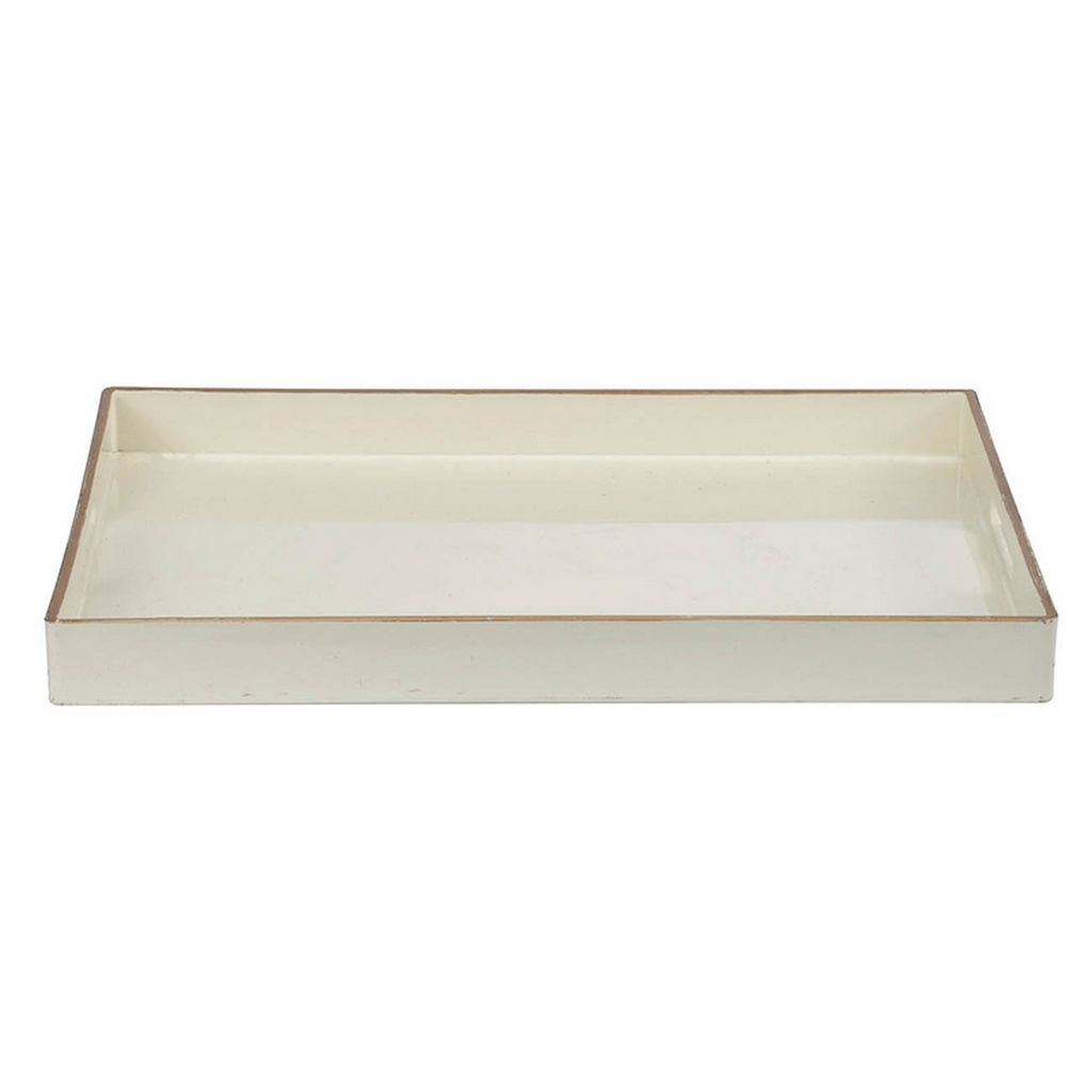 Mimosa Rectangle Tray With Cutout Handles, White - View 3
