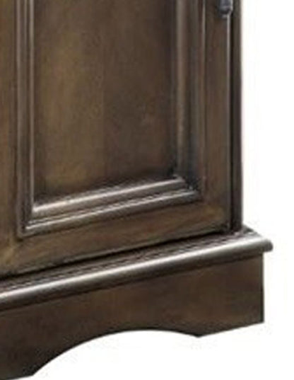 1 Cabinet Wooden Side Table with Power Hub and Pull Out Tray, Brown - View 5