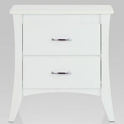Contemporary Style 2 Drawers Wood  Nightstand By Babb, White - View 3