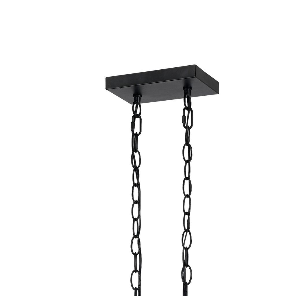 60 X 4 Watt Wood and Metal Chandelier with 6 Foot Chain, Brown and Black - View 4