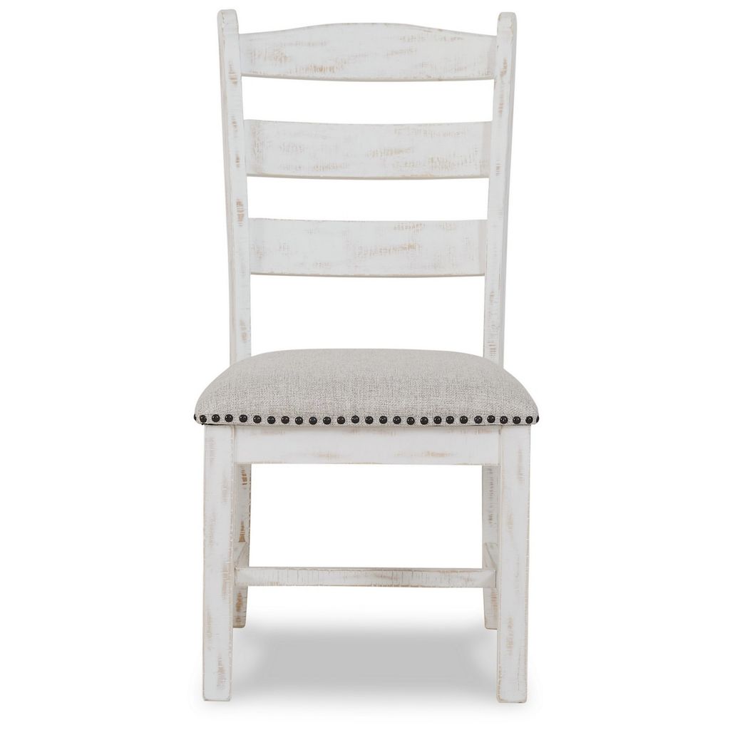 Zane 20 Inch Dining Chair, Set of 2, Beige Polyester Seat, Antique White - View 2