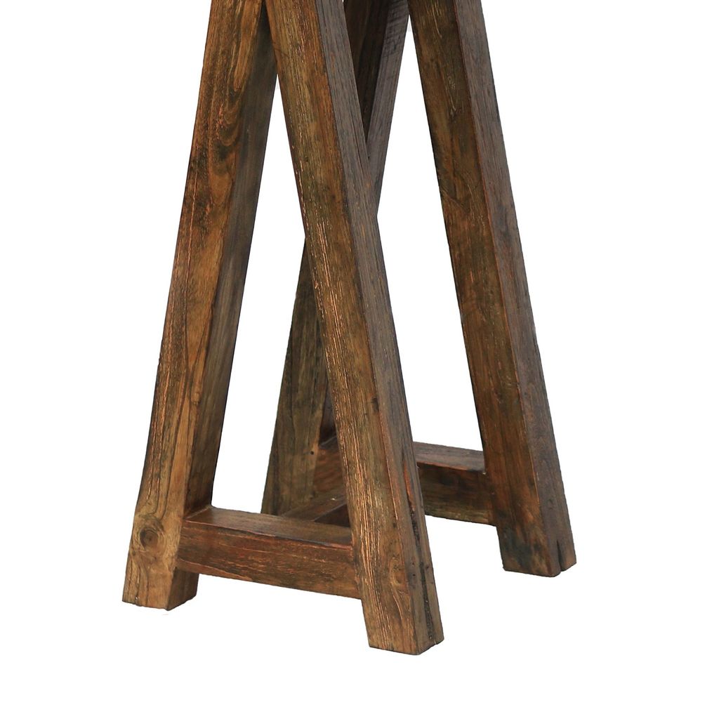 Drue 48 Inch Side Console Table, Textured Rustic Brown Wood Frame - View 4