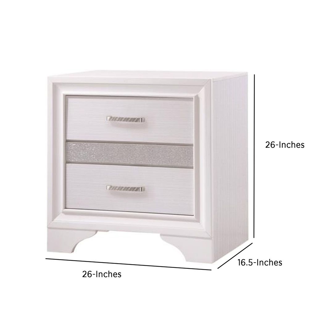 Wooden Nightstand with Hidden Jewelry Tray, White - View 4