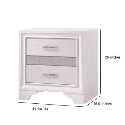 Wooden Nightstand with Hidden Jewelry Tray, White - View 4