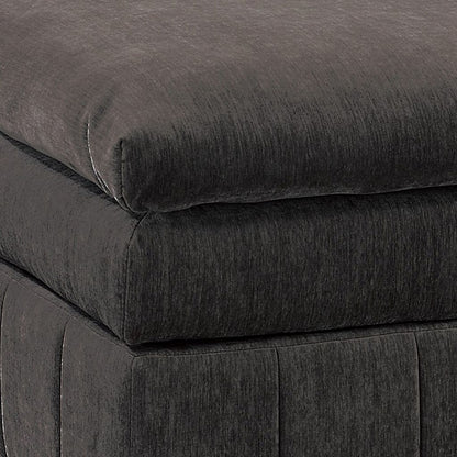 Luna 33 Inch Modular Ottoman, Three Layer Plush Cushioned Seat, Dark Gray - View 3