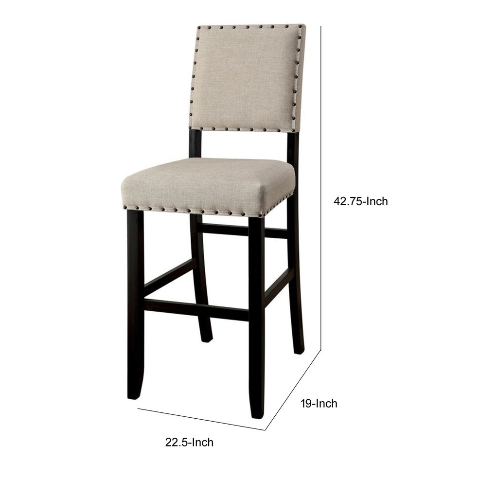 SANIA II Rustic Counter Height Chair, Antique Black Finish, Set of 2 - View 6