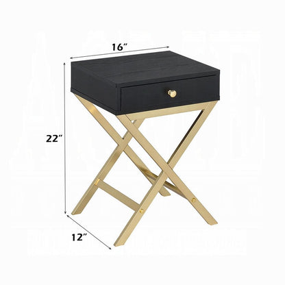Stylish Side Table, Black & Gold - View 6