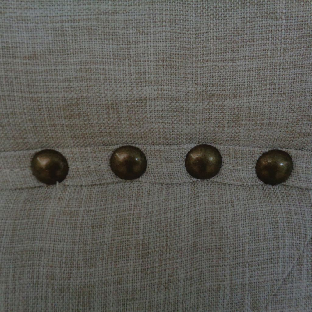 Queen Size Bed, Beige Fabric Upholstered, Camel Back, Button Tufted - View 4