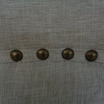 Queen Size Bed, Beige Fabric Upholstered, Camel Back, Button Tufted - View 4